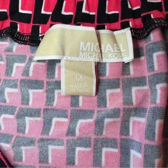 Michael Kors Blouse Women's Coral/Black Sleeveless Tank Top Shirt Medium Career - Picture 6 of 7